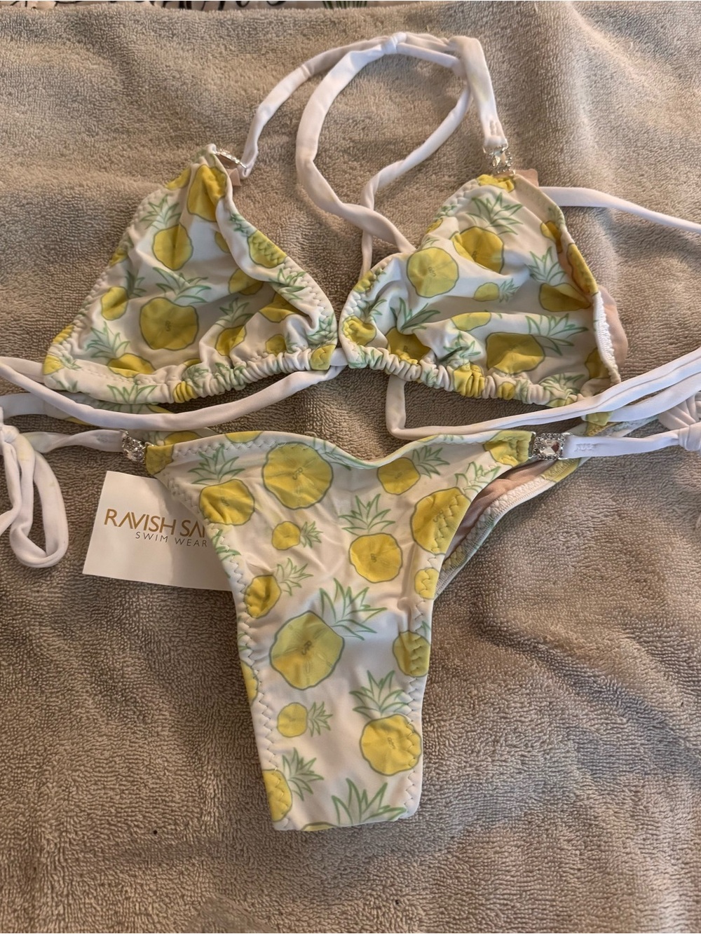Ravish Sands Yellow Pineapple Triangle Bikini